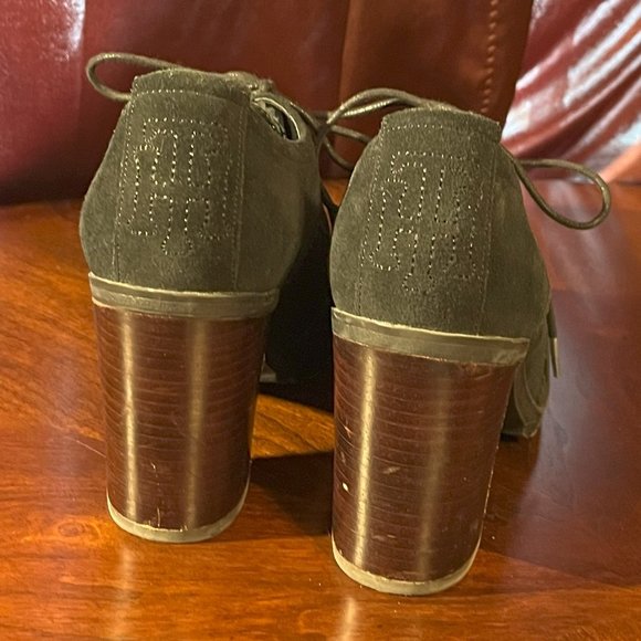 Tommy Hilfiger Black Chunky Heeled Oxfords - Picture 3 of 5